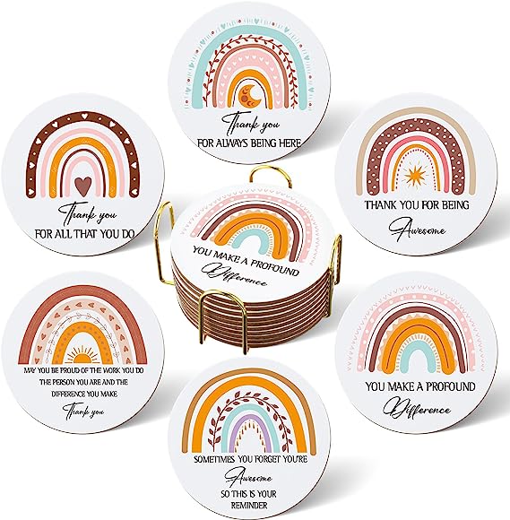 Thoughtful Thank You Gift Coasters Set