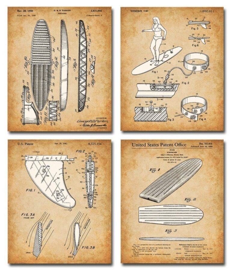 Original Surfboards Patent Prints