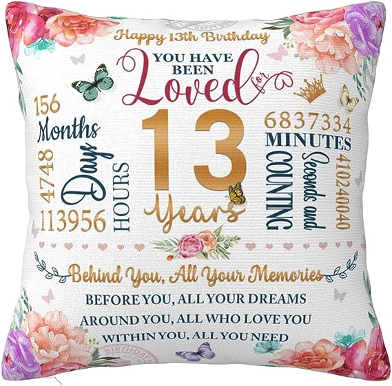Thoughtful Thank You Gift for 13 years Pillow Cover