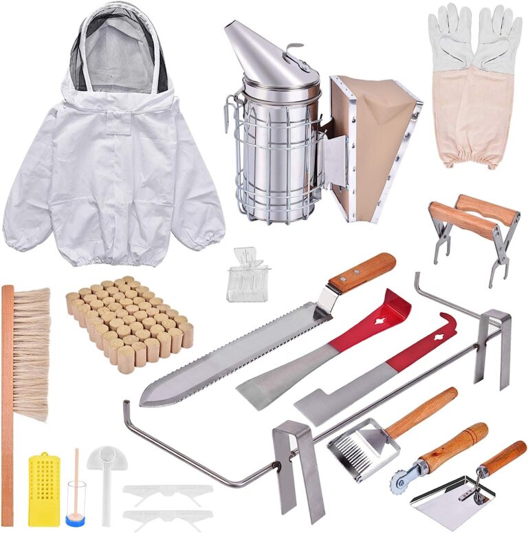 Time wave 19 Pcs Beekeeping Supplies Tools Kit for Beekeeper Necessary Bee Hive Supplies